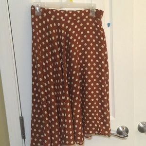 Brown polka dot skirt